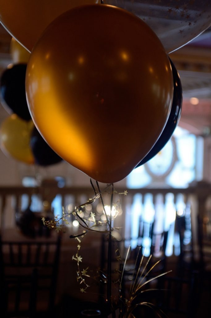 gold balloon at bar mitzvah