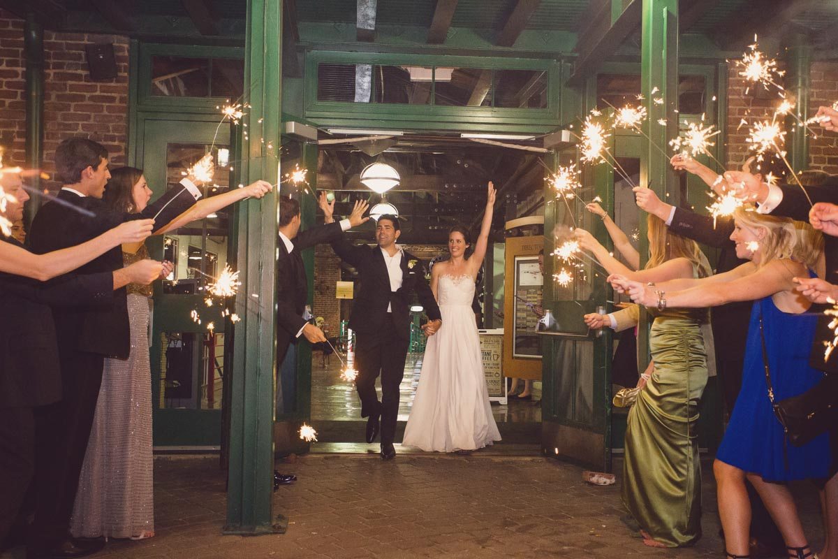 Grand exit with sparklers - Adam for W.Scott Chester