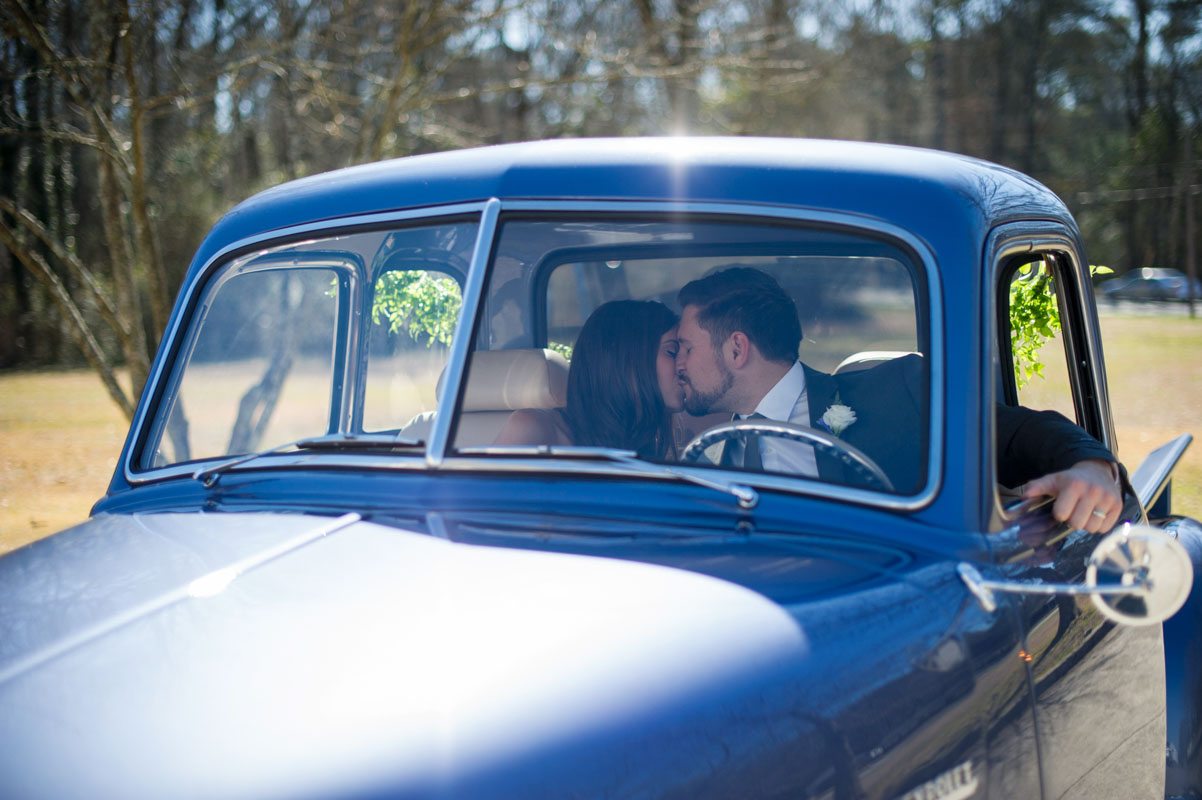 Shared Kiss in Vintage Truck
