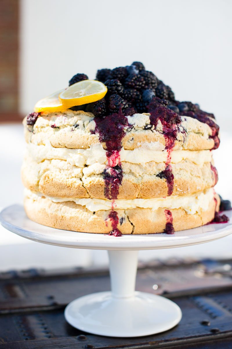 Lemon and Blueberry naked Wedding cake