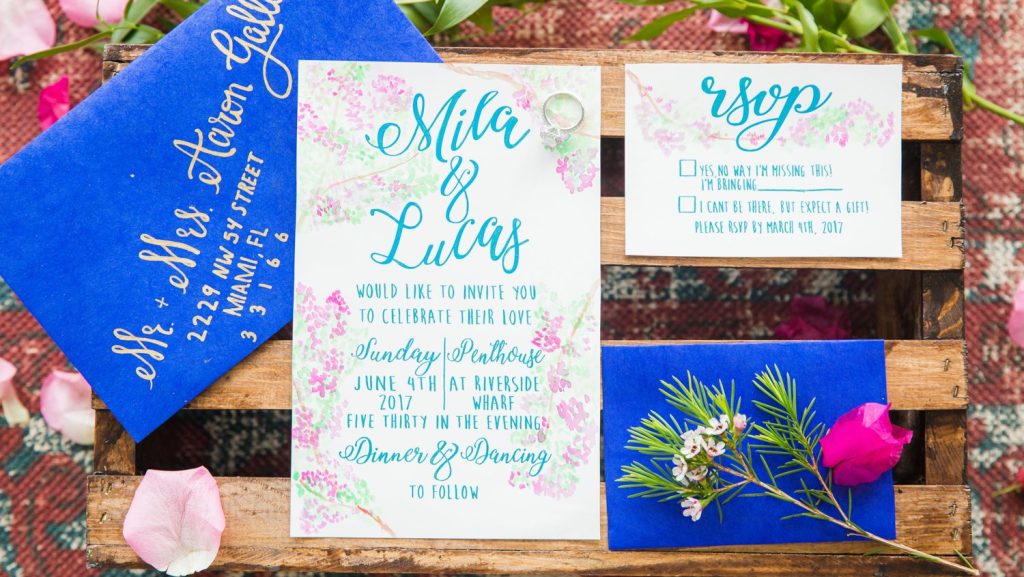 blue wedding invitations