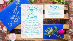 blue wedding invitations