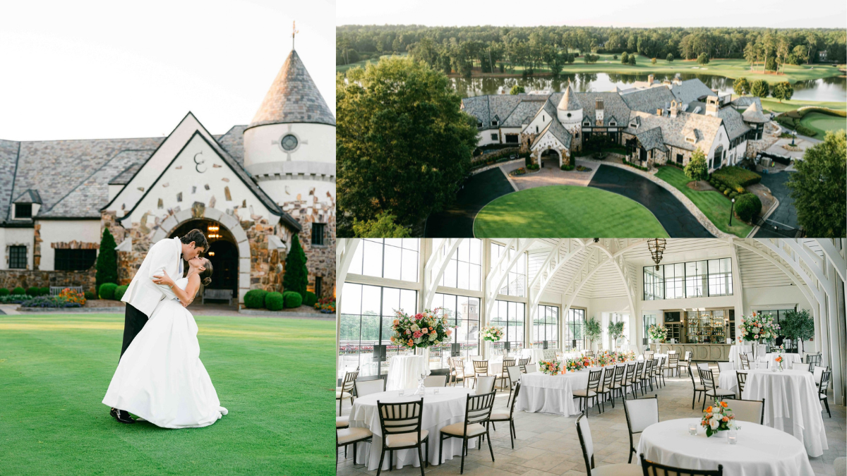 Wedding at Capital City Club in Atlanta, Georgia, featuring the clubhouse, golf course, and reception space.